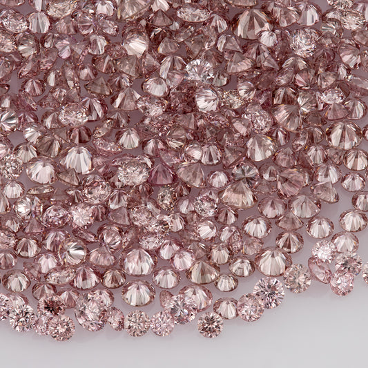 Fancy Vivid Pink Rose (6/5PR) | Argyle Pink Diamonds Select | Untreated Natural Pink Diamonds | Round Melee Accents