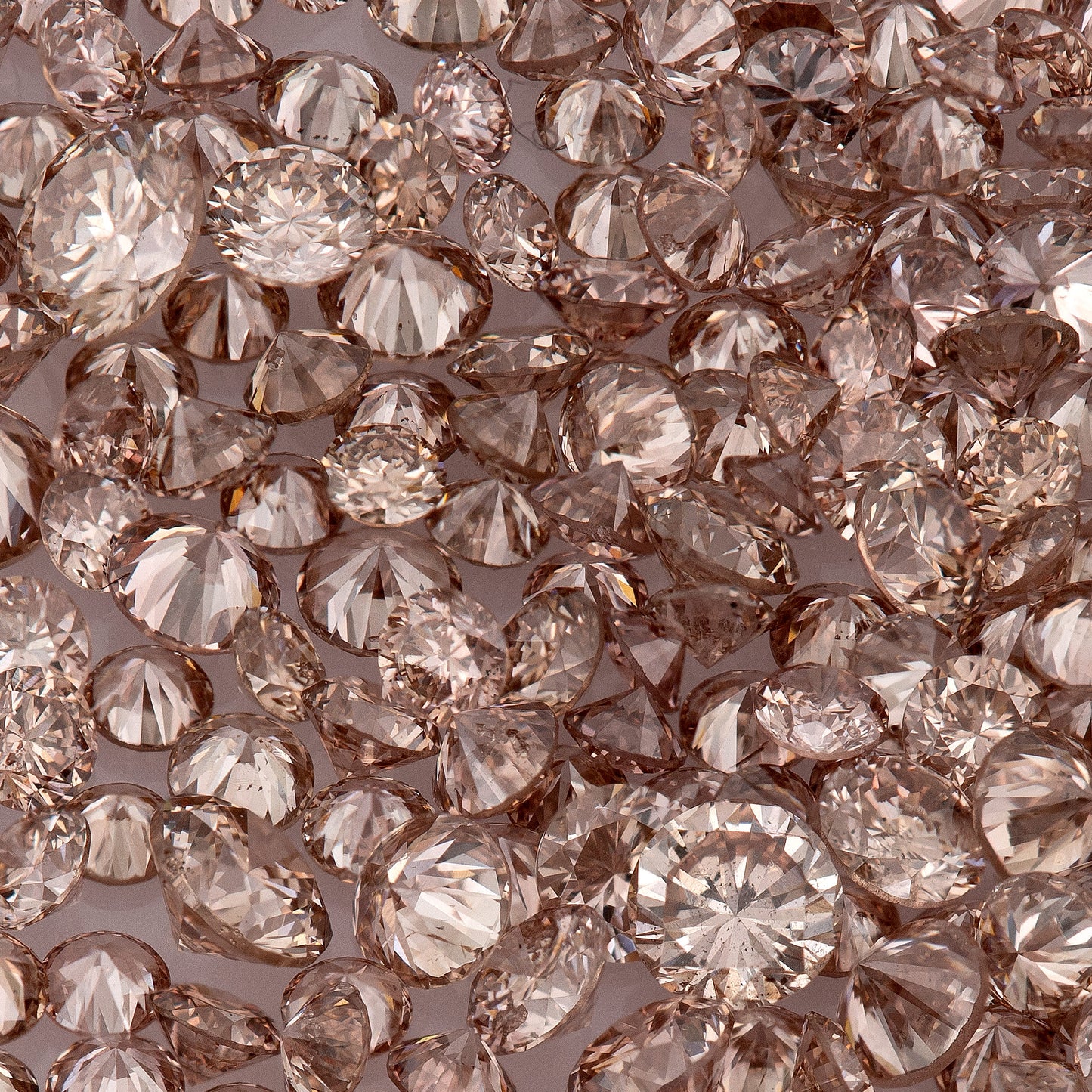 Fancy Vivid Pink Champagne PC2 | Argyle Pink Diamonds Select | Untreated Natural Pink Diamonds | Round Melee Accents