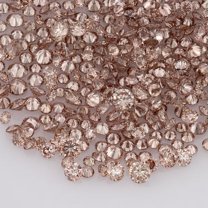 Fancy Vivid Pink Champagne PC2 | Argyle Pink Diamonds Select | Untreated Natural Pink Diamonds | Round Melee Accents