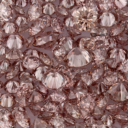 Fancy Vivid Pink Champagne PC2 | Argyle Pink Diamonds Select | Untreated Natural Pink Diamond | Round Melee Accents