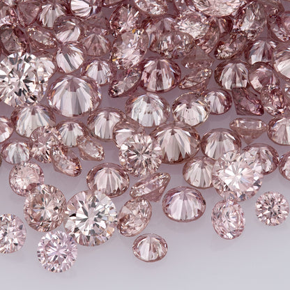 Fancy Intense Pink Rose 6PR | Argyle Pink Diamonds Select | Untreated Natural Pink Diamonds | Round Melee Accents