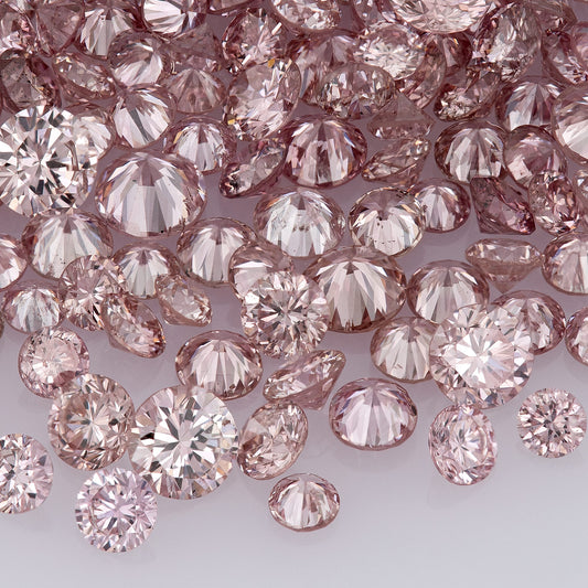 Fancy Intense Pink Rose 6PR | Argyle Pink Diamonds Select | Untreated Natural Pink Diamonds | Round Melee Accents