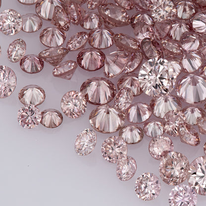 Fancy Intense Pink Rose 6PR | Argyle Pink Diamonds Select | Untreated Natural Pink Diamonds | Round Melee Accents