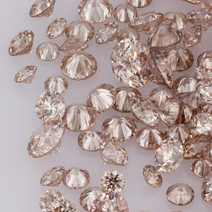 Fancy Intense Pink Champagne PC1-2 | Argyle Pink Diamonds Select | Untreated Natural Pink Diamonds | Round Melee Accents