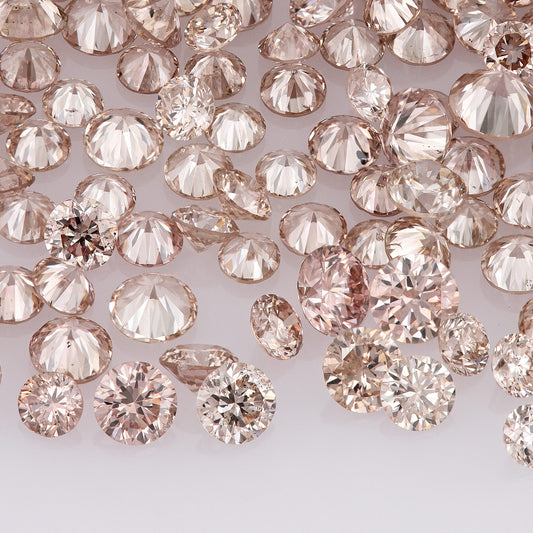 Fancy Pink Champagne PC1 | Argyle Pink Diamonds Select | Untreated Natural Pink Diamonds | Round Melee Accents