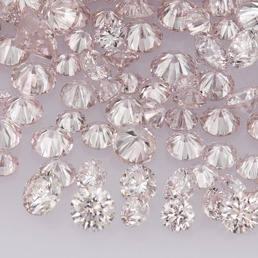 Fancy Light Purplish Pink 8PP | Argyle Pink Diamonds Select | Untreated Natural Pink Diamond | Round Melee Accents