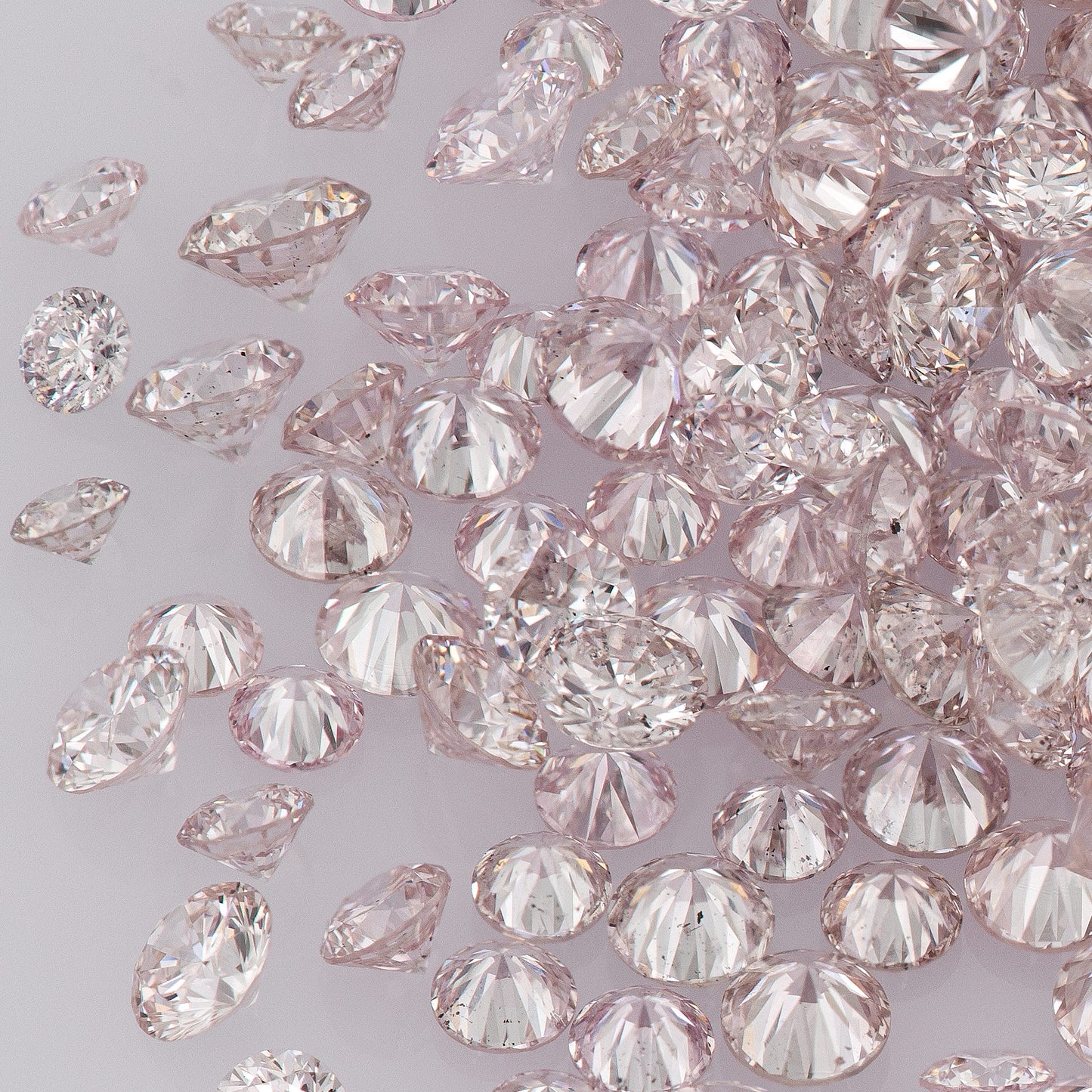 Fancy Light Purplish Pink 8PP | Argyle Pink Diamonds Select | Untreated Natural Pink Diamond | Round Melee Accents