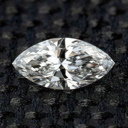 One 4 x 2 mm full brilliant marquise natural diamond shown face up.