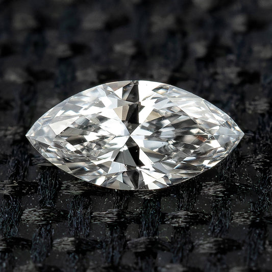 One 4 x 2 mm full brilliant marquise natural diamond shown face up.