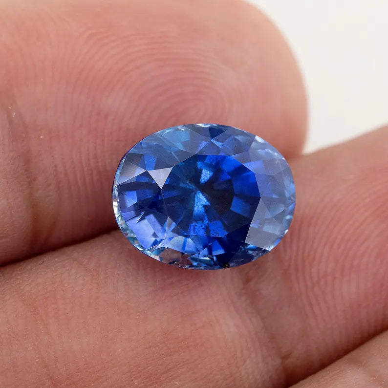 GRS Certified 7.19 ct. Natural Blue Sapphire Oval Ceylon Sri Lanka Heat Only