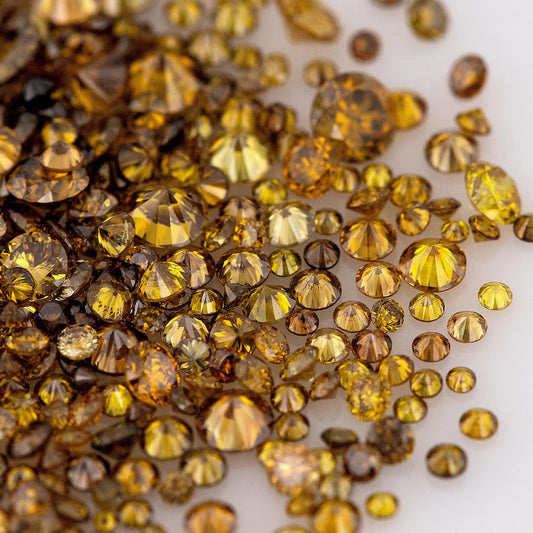 Fancy Vivid Brownish Yellow Orange Burnt Color | Natural Untreated Diamonds | Round | Melee | Accents | Burnt Color Diamonds
