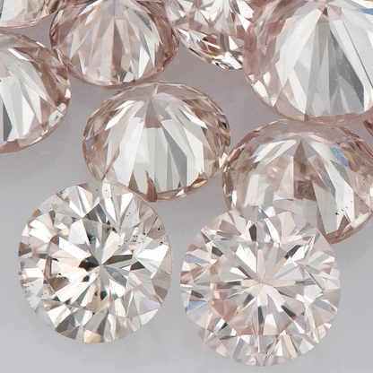 Brownish Pink Diamonds 0.25ct 1.8mm to 2.2mm mix scoop Pink Untreated Natural Diamonds Round|Melee|accents|Cape Yellow