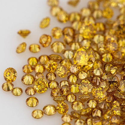 Fancy Vivid Brownish Yellow Golden Coffee | Natural Untreated Diamonds | Round | Melee | Accents | Coffee