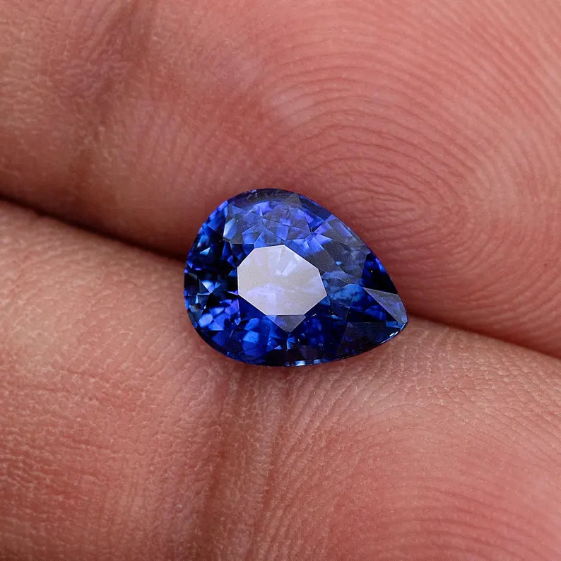 2.04 ct. Natural Blue Sapphire Pear Ceylon Sri Lanka Heated