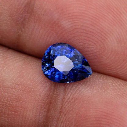 2.04 ct. Natural Blue Sapphire Pear Ceylon Sri Lanka Heated
