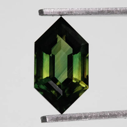 10x5.6mm Natural Teal Sapphire Long Hexagon shape 1.87ct Green Sapphire Geometric Shape Calibrated