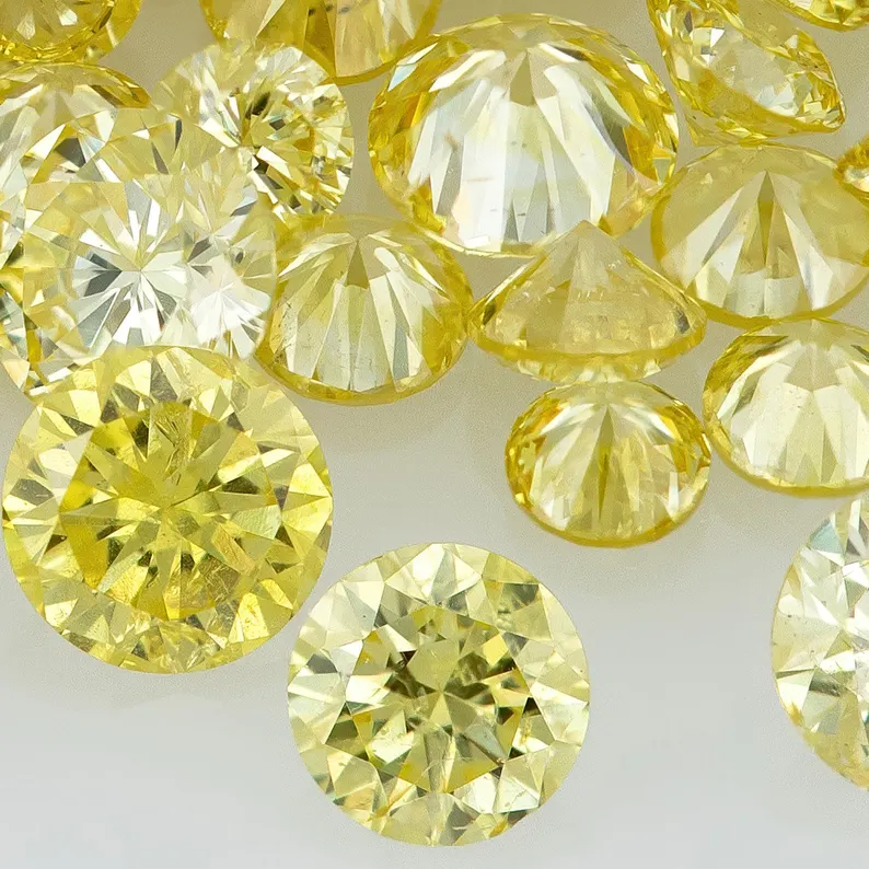 TOP Pre Cape Diamonds 0.25ct 0.8mm to 2.2mm mix scoop Light Yellow Untreated Natural Diamonds Round|Melee|accents|Cape Yellow