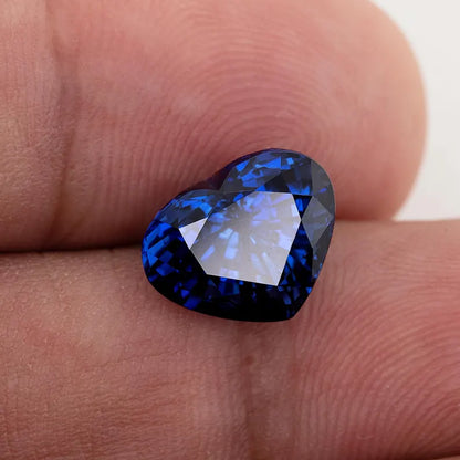 GRS Certified 5.66 ct. Natural Blue Sapphire Heart Shape Heated Only|Vivid Blue