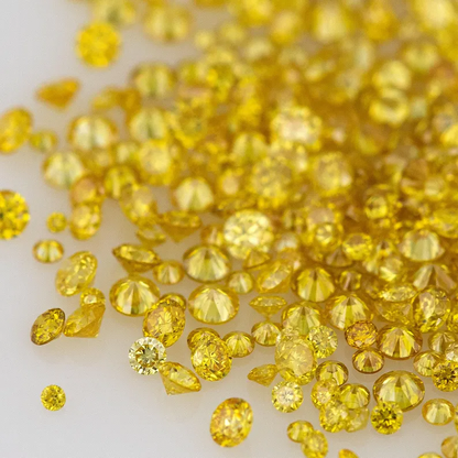 Canary Diamonds 0.8mm to 2.5mm mix scoop Fancy Vivid Yellow Untreated Natural Diamonds Round|Melee|accents|Canary Yellow