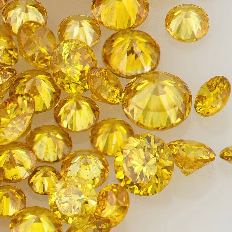 Fancy Vivid Yellow – Top Canary Diamond | Natural Untreated Round Fancy Diamond | Melee Accent Stones | Loose Yellow Diamond
