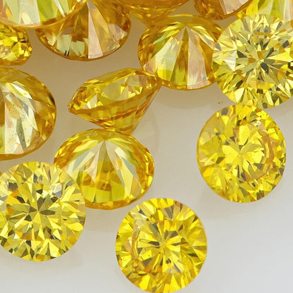 EX Canary Diamonds 0.25ct 1.8mm to 2.2mm mix scoop Canary Yellow Untreated Natural Diamonds Round|Melee|accents|Cape Yellow