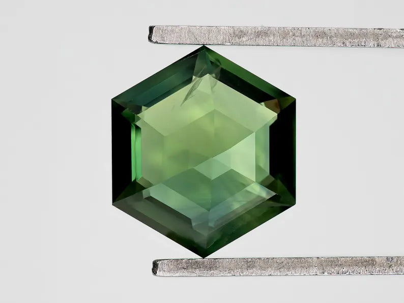 8x8mm Natural Teal Sapphire Hexagon shape 1.65ct Green Sapphire Geometric Shape Calibrated