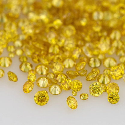 Canary Diamonds 0.8mm to 2.5mm mix scoop Fancy Vivid Yellow Untreated Natural Diamonds Round|Melee|accents|Canary Yellow