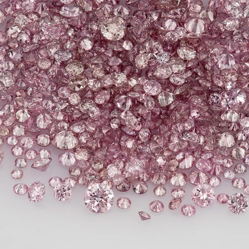Argyle Pink Diamonds 0.25ct 0.8mm to 1.8mm mix scoop Deluxe Dark Pink Diamonds Untreated Natural Pink Diamond Round|Melee|accents|Argyle