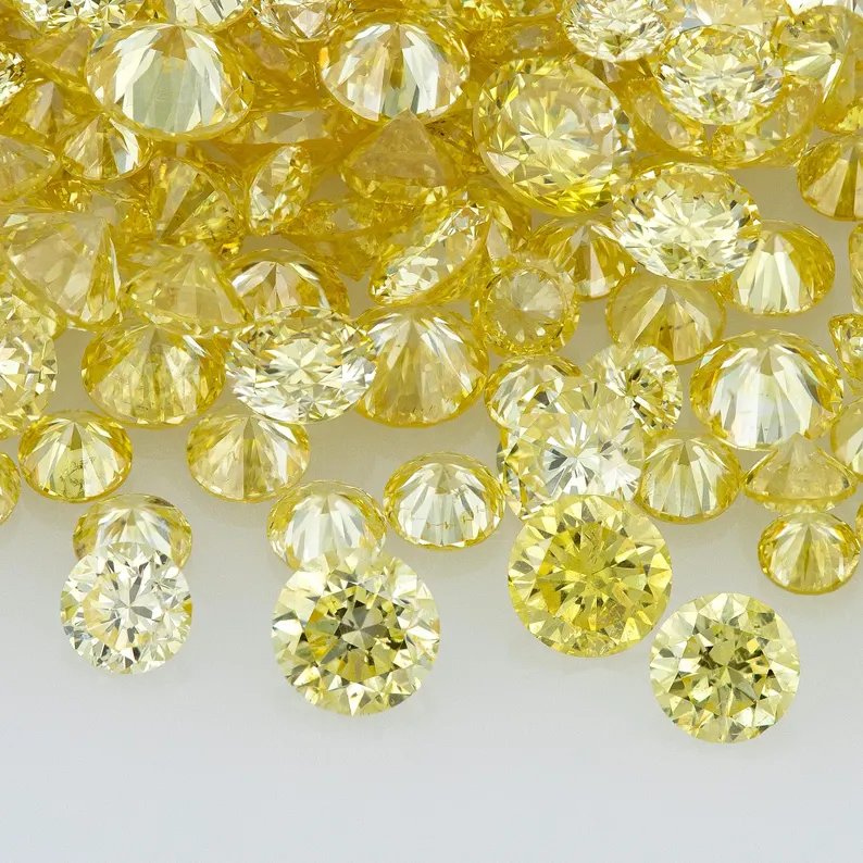 TOP Pre Cape Diamonds 0.25ct 0.8mm to 2.2mm mix scoop Light Yellow Untreated Natural Diamonds Round|Melee|accents|Cape Yellow