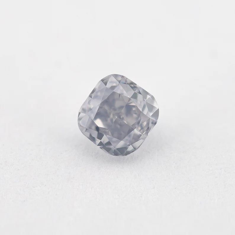 GIA Certified 0.33 Ct Untreated Fancy Light Gray Blue Natural Diamond Square Solitaire|Custom Jewelry|Certificate|natural color|rare