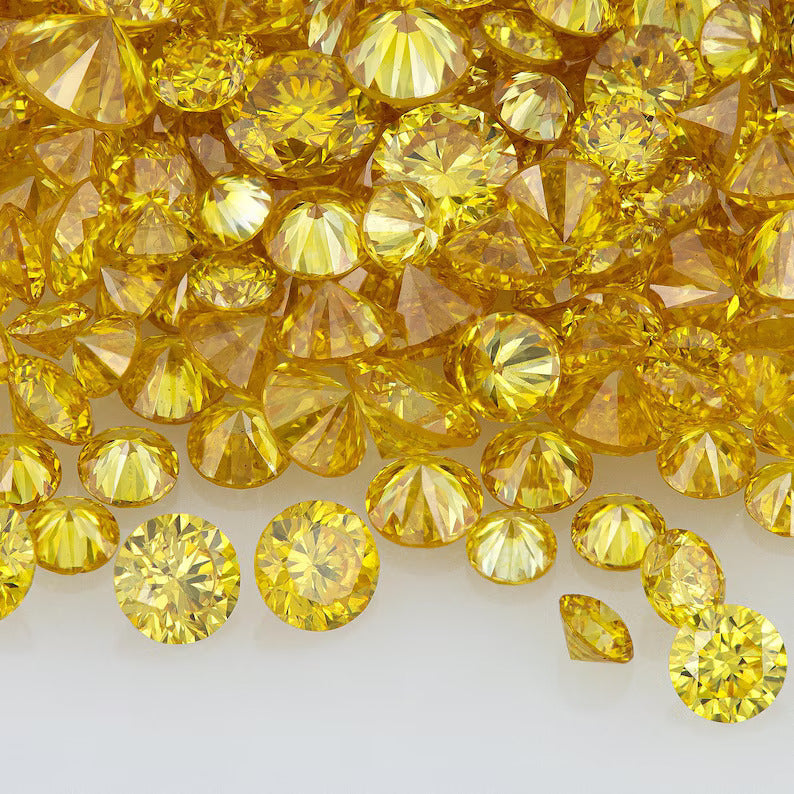 Collection Canary Diamonds 0.25ct 0.8mm to 2.2mm mix scoop Canary Yellow Untreated Natural Diamonds Round|Melee|accents|Cape Yellow