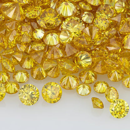 Collection Canary Diamonds 0.25ct 0.8mm to 2.2mm mix scoop Canary Yellow Untreated Natural Diamonds Round|Melee|accents|Cape Yellow
