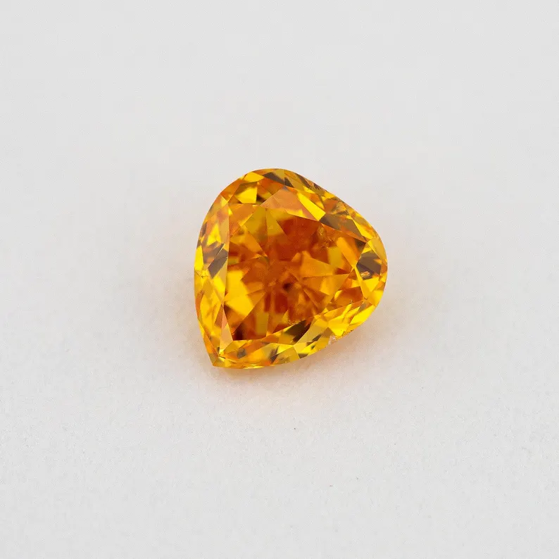 GIA Certified 0.32ct Fancy Vivid Yellowish Orange Natural Orange Diamond Heart SI2