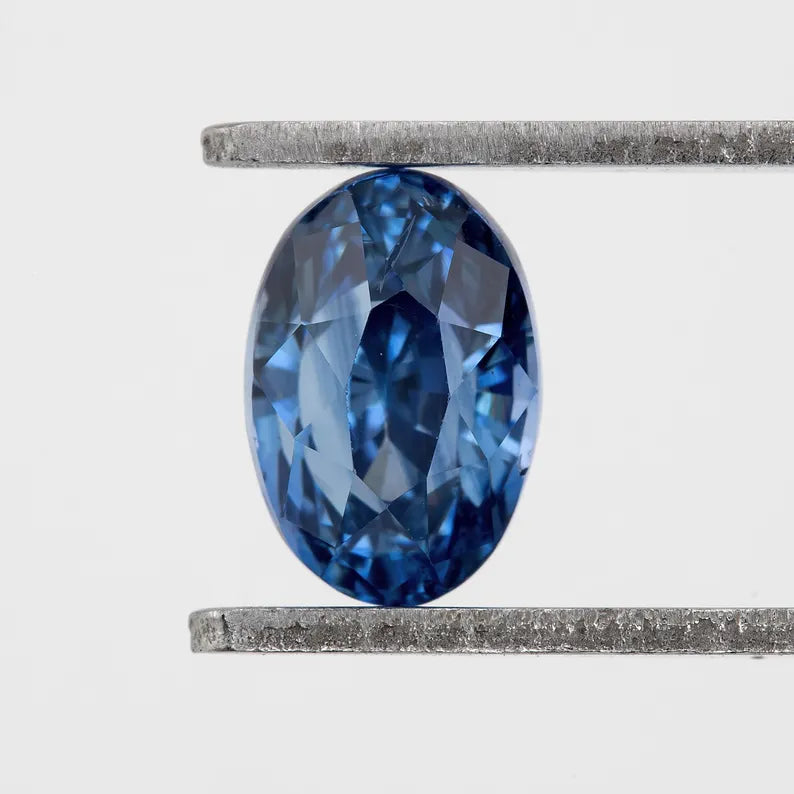 Bicolor – Blue & White | Natural Sapphire | Oval Cut | 1.16ct | Loose Untreated Gemstone | Unique Bi-Color Sapphire | Jewelry Making Stone