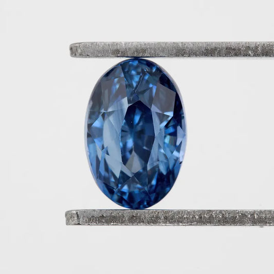 Bicolor – Blue & White | Natural Sapphire | Oval Cut | 1.16ct | Loose Untreated Gemstone | Unique Bi-Color Sapphire | Jewelry Making Stone