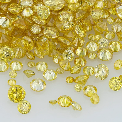 Dark Cape Diamonds 0.25ct 0.8mm to 2.2mm mix scoop Light Yellow Untreated Natural Diamonds Round|Melee|accents|Cape Yellow