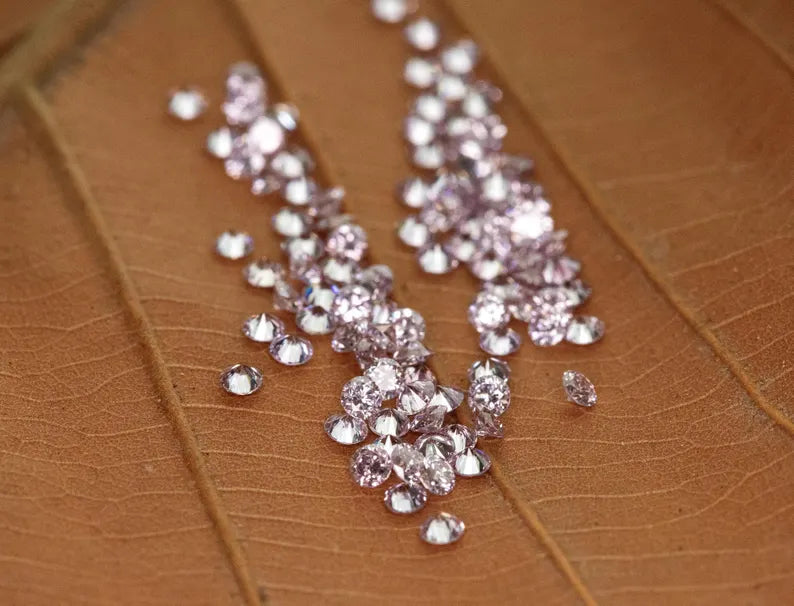 25pcs 1.3mm Fancy Intense Pink Natural Diamonds VS-SI Round Brilliant Selection|Argyle|Custom Jewelry|Pink Diamond|Matching