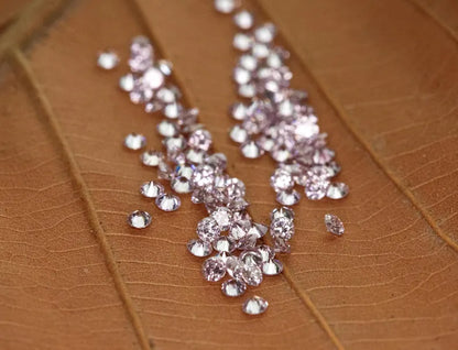 25pcs 1.3mm Fancy Intense Pink Natural Diamonds VS-SI Round Brilliant Selection|Argyle|Custom Jewelry|Pink Diamond|Matching