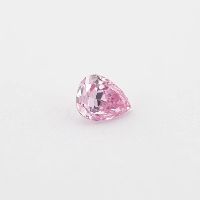 GIA Certified 0.12 Ct Untreated Fancy Intense Purple Pink Natural Diamond Pear Solitaire|Custom Jewelry|Certificate|natural color|rare