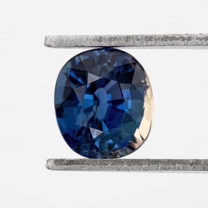 Bicolor – Blue & White | Natural Sapphire | Oval Cut | 1.53ct | Loose Untreated Gemstone | Bi-Color Sapphire | Unique Gemstone for Jewelry