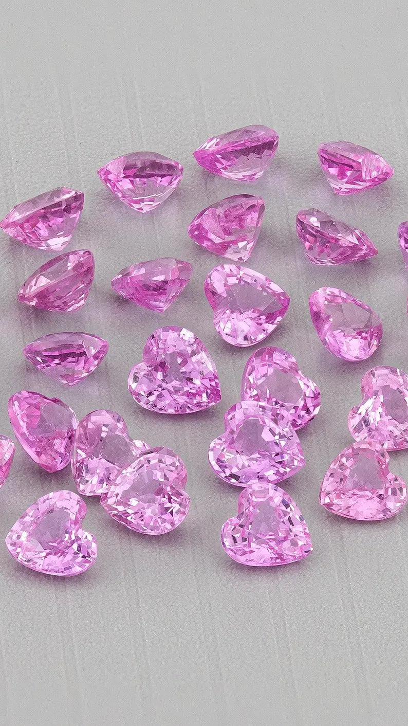 5pcs matching selection Natural Pink Sapphire Heart Shape Calibrated 3mm hot pink