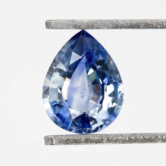 Bicolor - Blue & White | Natural Sapphire Pear Cut 1.12ct | Heated Ceylon Gemstone | Loose Sapphire for Jewelry or Custom Ring