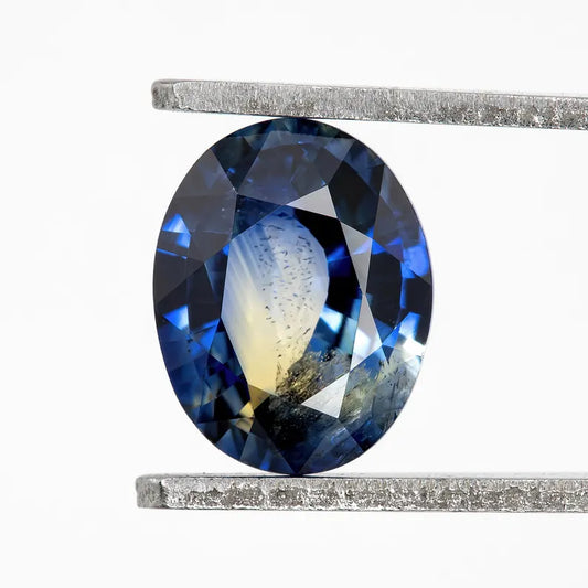 Bicolor - Blue & Yellow | Natural Sapphire Oval Cut 1.24ct | Heated Ceylon Gemstone | Loose Sapphire for Custom Jewelry or Ring