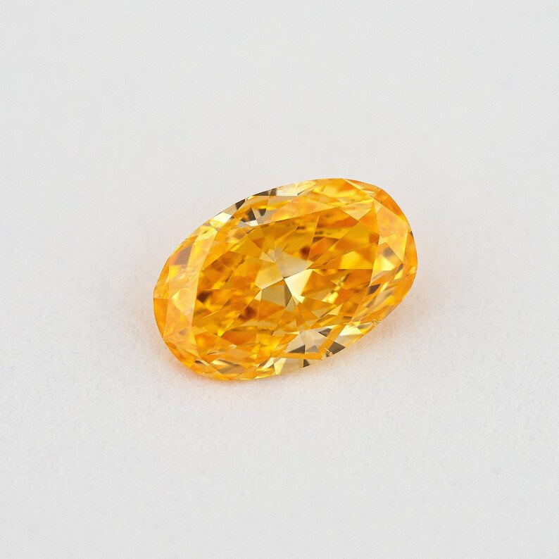 GIA Certified 0.30ct Fancy Intense Yellow Orange Natural Orange Diamond Oval SI1