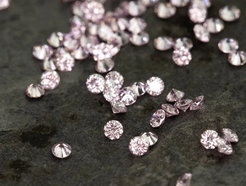 25pcs 0.9mm Fancy Intense Plus Pink Natural Diamonds VS-SI Round Brilliant Selection|Argyle|Custom Jewelry|Pink Diamond|Matching