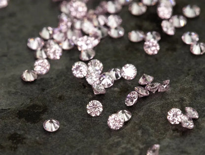 25pcs 0.9mm Fancy Intense Plus Pink Natural Diamonds VS-SI Round Brilliant Selection|Argyle|Custom Jewelry|Pink Diamond|Matching