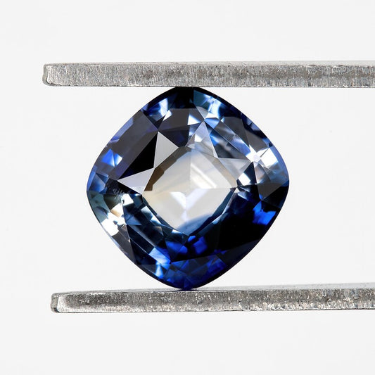 Bicolor - Blue & White | Natural Sapphire Cushion Cut 1.13ct | Heated Ceylon Gemstone | Loose Sapphire for Ring or Fine Jewelry