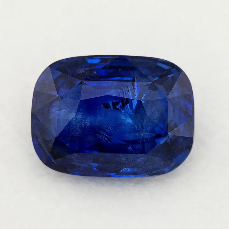 GRS Certified 8.06 ct. Natural Blue Sapphire Cushion Ceylon Sri Lanka Heated