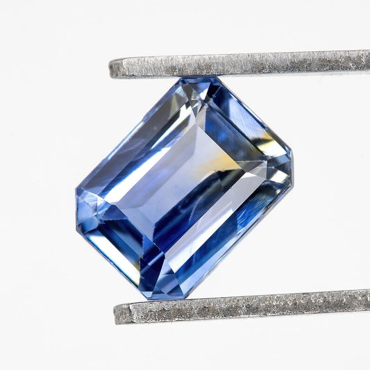 Bicolor - Blue & Yellow | Natural Sapphire Emerald Cut 1.44ct | Heated Ceylon Gemstone | Loose Sapphire for Ring or Fine Jewelry