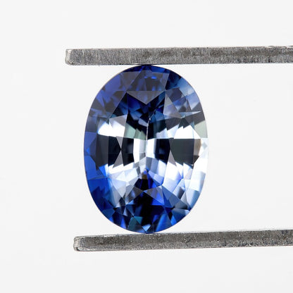 Bicolor – Blue & White | Natural Sapphire | Oval Cut | 1.34ct | Loose Untreated Gemstone | Bi-Color Sapphire | Jewelry Making Stone